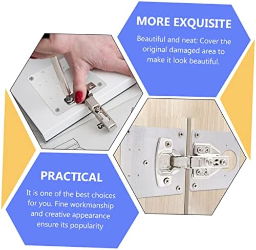 4-Piece Metal Repair Plate Hinge Mount for Cabinet Doors