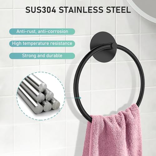 SetSail Adhesive Towel Holder matte black 304 stainless steel