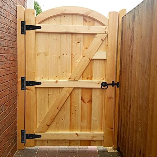 Murtenze 3-Inch T-Strap Barn Door Hinges x6 - Durable Rust-Proof