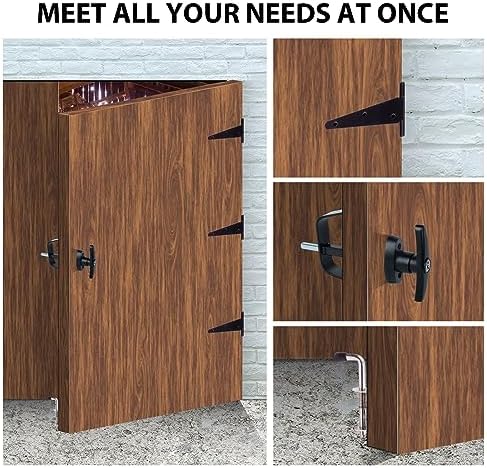 Secure Shed Door Kit from Hurrikom - Durable Hinges Latch Lock Handle for Your Shed Door