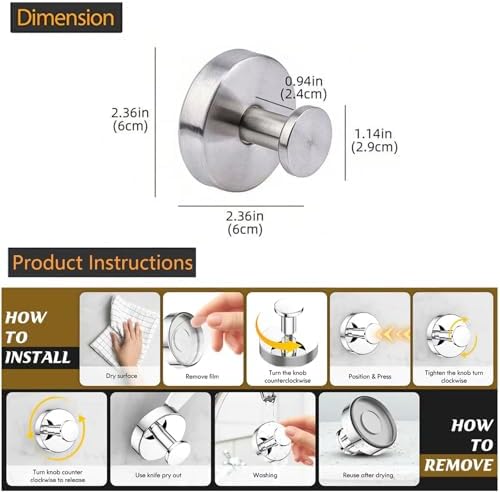 Premium Suction Cup Hooks for Bathroom Kitchen Rust-Resistant