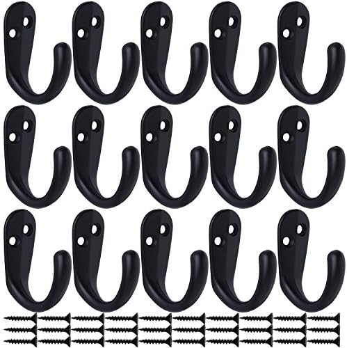 IBosins 15PCS Coats Towels Hook Set for Bathroom Closet Storage