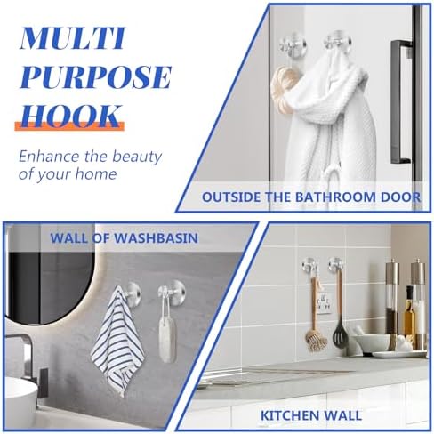No-Drill Suction Cup Hooks for Bathroom Storage