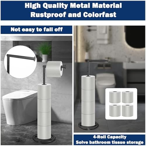 NearMoon Bath Toilet Paper Holder Stand - Modern Rust-Resistant