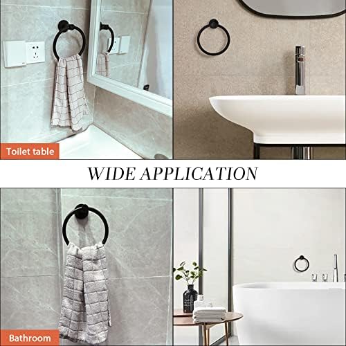 Towel Ring Wall-Mounted Stainless Steel Black