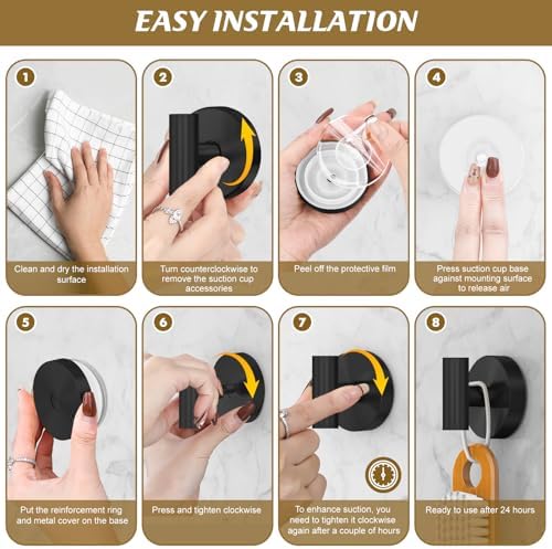 Durable Suction Cup Hooks for Bathroom Storage