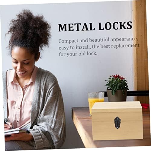 Mikikit 2-Piece Antique Door Garage Deadbolt Lock Set