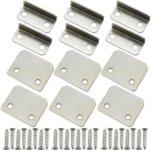 Sturdy Silver L-Shaped Drawer Lock Impact Plates 6PCS