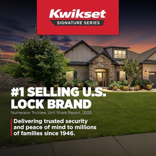 Kwikset Entry Door Handle Set with Key Easy-Install Lever Lock System