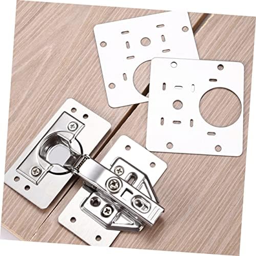 KONTONTY 3 Pack Stainless Steel Repair Plate for Cabinet Hinge Mending Kit Easy Install Sturdy