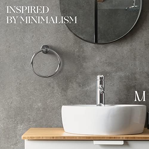 Marmolux Acc Chrome Towel Ring - Hand Towel Holder for Bathroom Wall