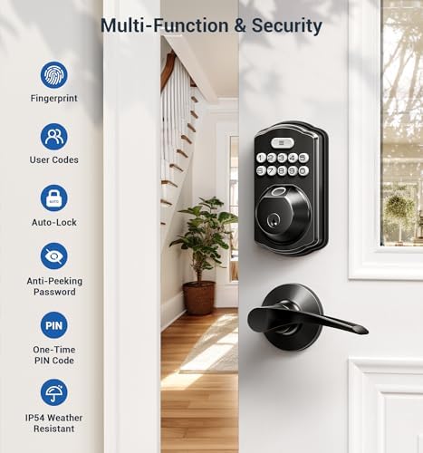 Veise Door Lock with Fingerprint Keyless Entry