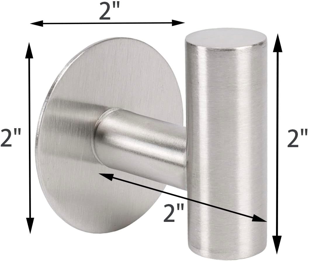 Quick Installation Strong Durable Bath Towel Hook 304 Stainless Steel Self-Adhesive No Drilling 3 Pack