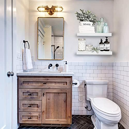 QEEIG White Bathroom Floating Storage Shelf