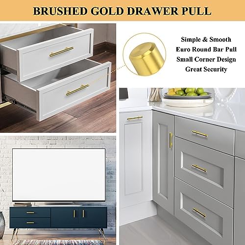 30-Pack Gold Cabinet Handles