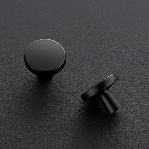 5-Piece Kitchen Cabinet Knobs for Draws Doors Matte Black Rounding for a Comfy Home 247 Support