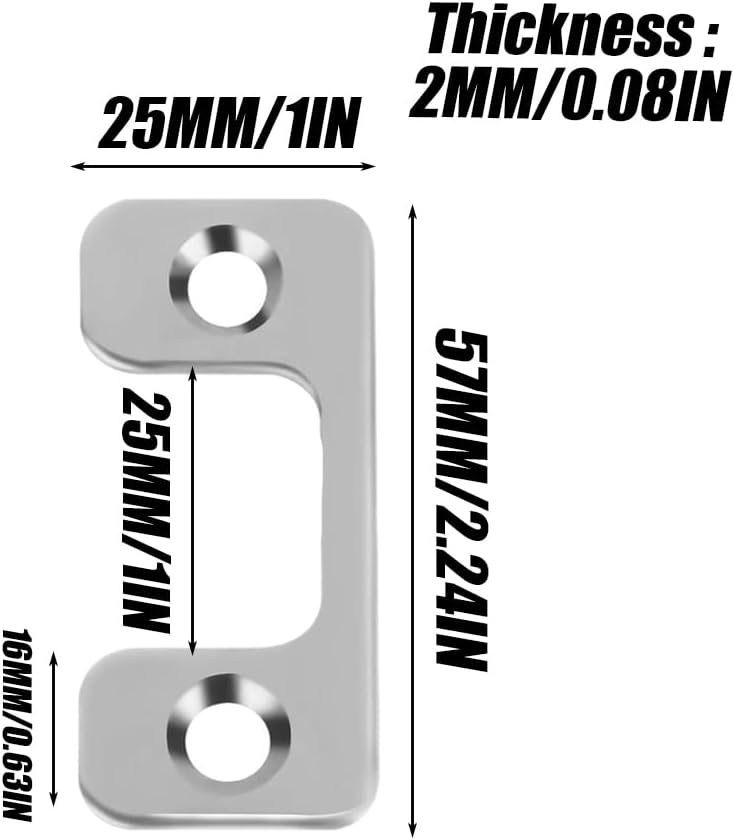 4 Pcs Door Strike Plate Set for Home - 2-14 Door Lock Plate Adjustable Strike Plate Rust-Proof Smart Lock Security