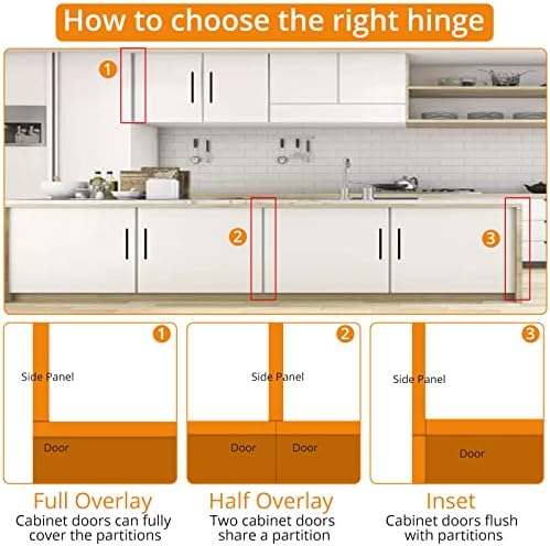 Neoteck 110 Soft Close Cabinet Hinges Kit with Repair Plates 8 Repair Plates 4 Hinges 72 screws Stainless Steel Design