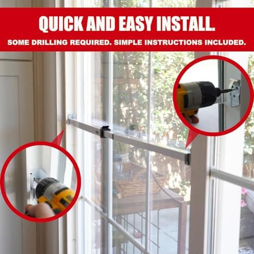 SecurityMan Adjustable Sliding Door Security Bar - Childproof White