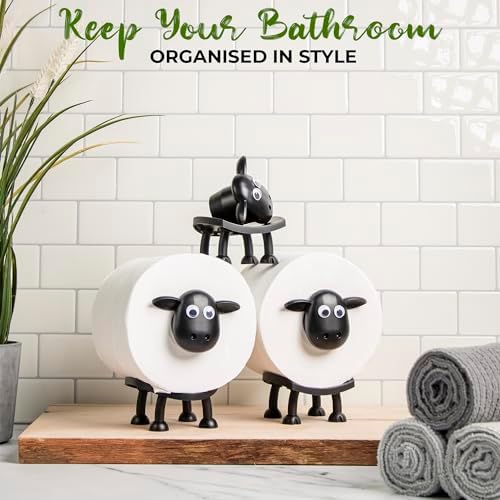 VELENTI Funny Sheep Toilet Roll Holder Set