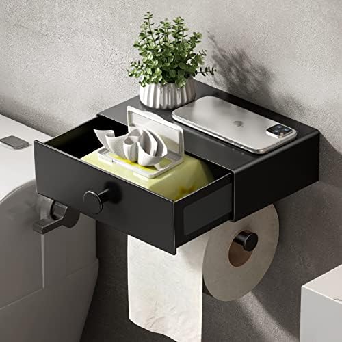 VOLDRA Toilet Paper Holder Wall Mount with Storage