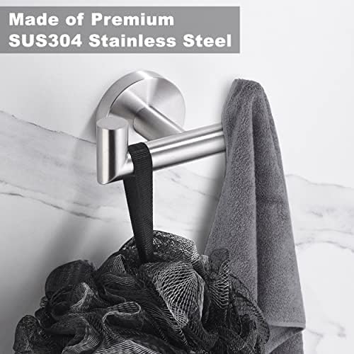 Double Pack of Stainless Steel Towel Hooks for Bathrooms