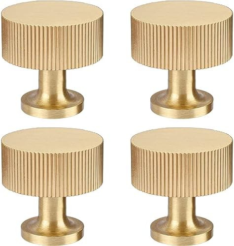 4-Piece Solid Brass Cabinet Knobs Gold Finish Durable and Stylish for Home Use
