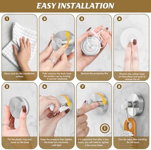 Premium Suction Cup shower hook for bathroom storage - Durable stainless steel anti-slip design