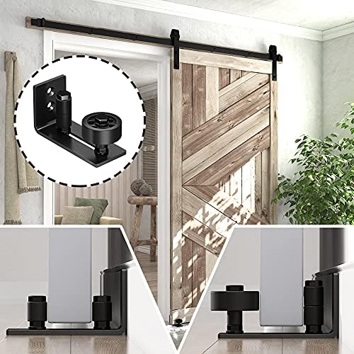 SKYSEN 2PK Barn Door Floor Guide Wall Mount Stay Roller