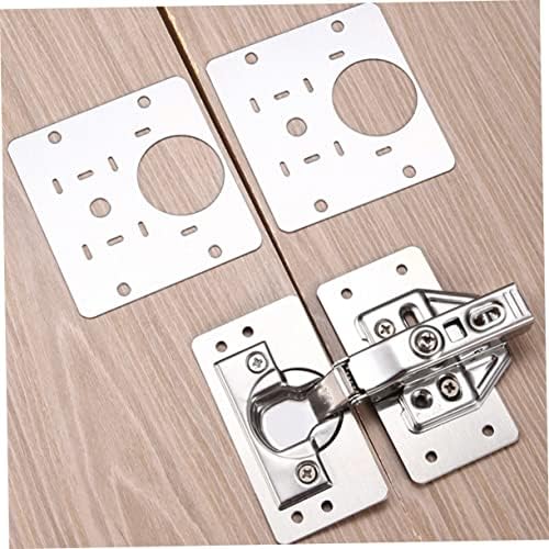 3-Piece Stainless Steel Cabinet Door Hinge Repair Plates with Screws