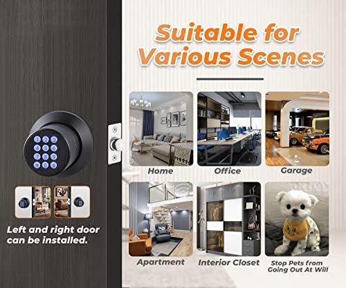 Waterproof Door Knob Lock with Anti-Slip Handle for Home Office