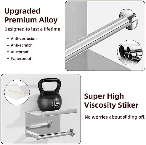 Susswiff Self-Adhesive Toilet Paper Roll Holder - Wall Mount Stainless Steel and Chrome Design
