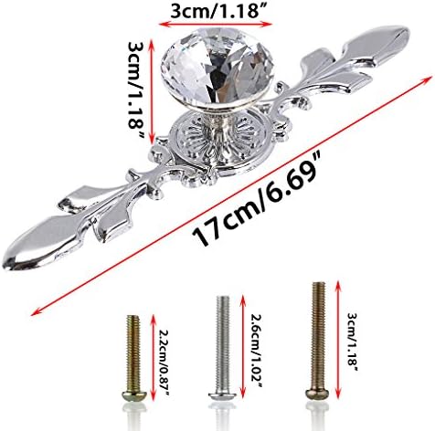 Sumnacon Crystal Glass Decorative Knobs and Pulls for Cabinets Drawers and More Set of 5