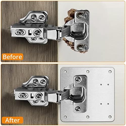 Neoteck 110 Soft Close Cabinet Hinges Kit with Repair Plates 8 Repair Plates 4 Hinges 72 screws Stainless Steel Design