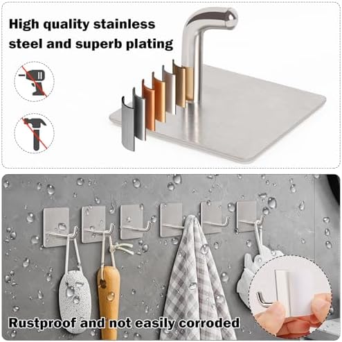 Livabber Adhesive Towel Hook Set 304 Stainless Steel