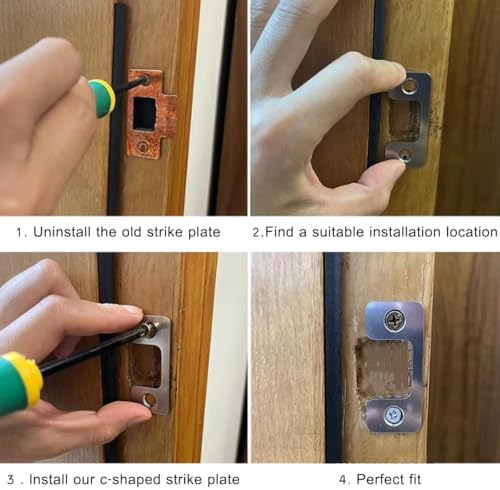Adjustable Deadbolt Strike Plate Set