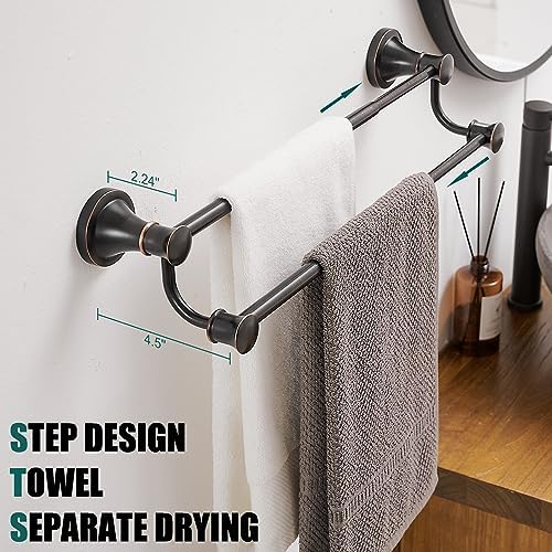 Hoimpro Adjustable Retractable Stainless Steel Towel Bar 15-27 Inches Oil Rubbed Bronze