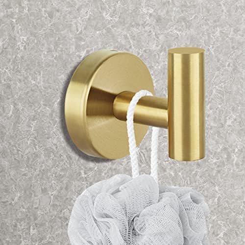 Homagic Stainless Steel Towel and Robe Hook Set with Gold Finish 4 Pack
