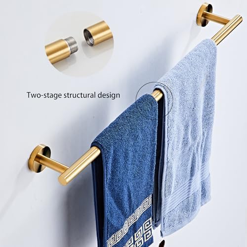 KUUBTH 5-Piece Brushed Gold Bathroom Hardware Set