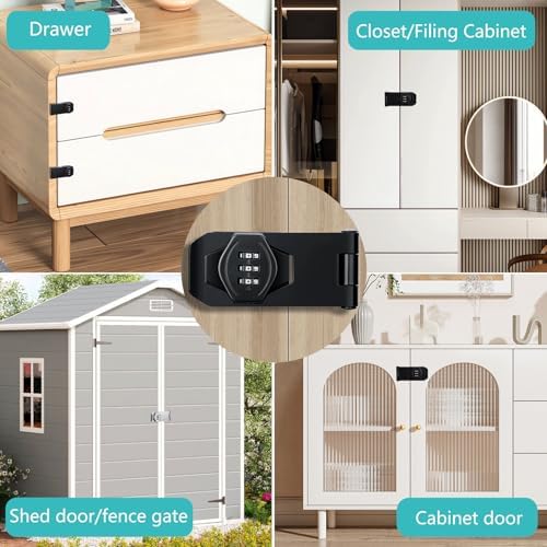 Enwomaty Bifold Door Lock - Combination Cabinet Lock Set of 2