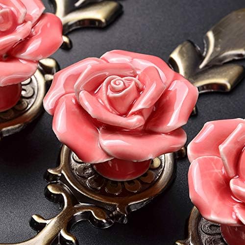 Elegant Rose Cabinet Knobs with Bronze Backplate