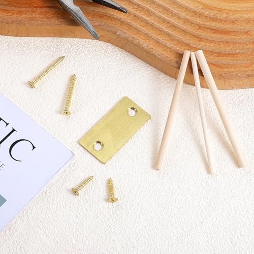 Sturdy Door Filler Plate Set with Stainless Steel and 3D Wood Dowels Easy to Install for Doors Locks and Handles