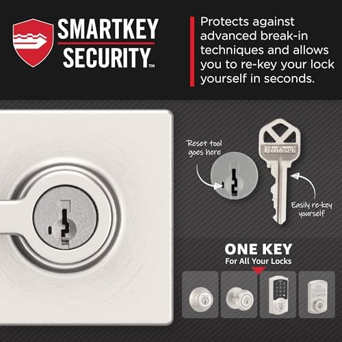 Kwikset Casey Entry Door Handle Smart Secure Easy to Install Perfect for Front Entrance Bedrooms