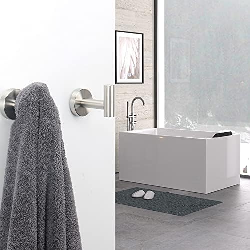 Stainless Steel Towel Hook 4-Pack - Brushed Nickel - Heavy Duty - Modern Style
