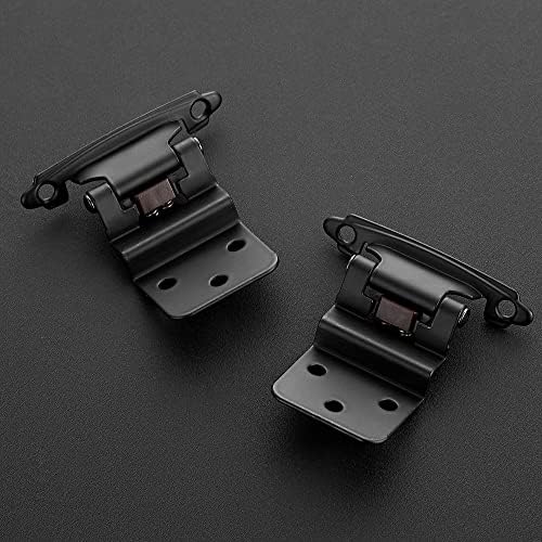 Ravinte 20-Packs 38 Inset Matte Black Cabinet Hinges Smooth Silent Close for Kitchen Bathroom Doors