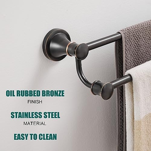 Hoimpro Adjustable Retractable Stainless Steel Towel Bar 15-27 Inches Oil Rubbed Bronze
