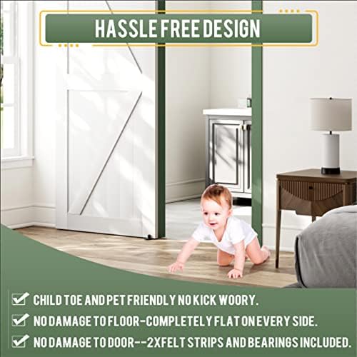 2-Piece Barn Door Guide with Dual Ball bearings Smooth Quiet and Durable by SMARTSMITH