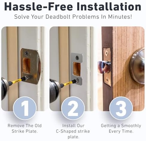 Lioaeust4Pcs Adjustable Door Strike Plates - Secure Your Exterior Doors with Your brand name Door Lock Replacement