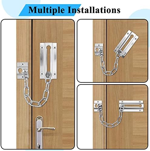 2-Package Door Chain Lock Stainless Steel Door Lock Set with 12 Screws