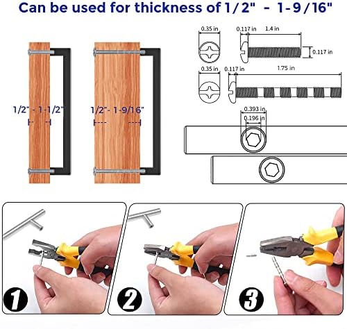 Ravinte Sturdy Kitchen Square Cabinet_pulls Sets 20 Packs 7-12 inches Matte Black Quantity 20